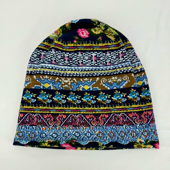 Ellewin Multicolored Floral and Geometric Beanie Super Soft Stretchy Lightweight - Picture 2 of 5